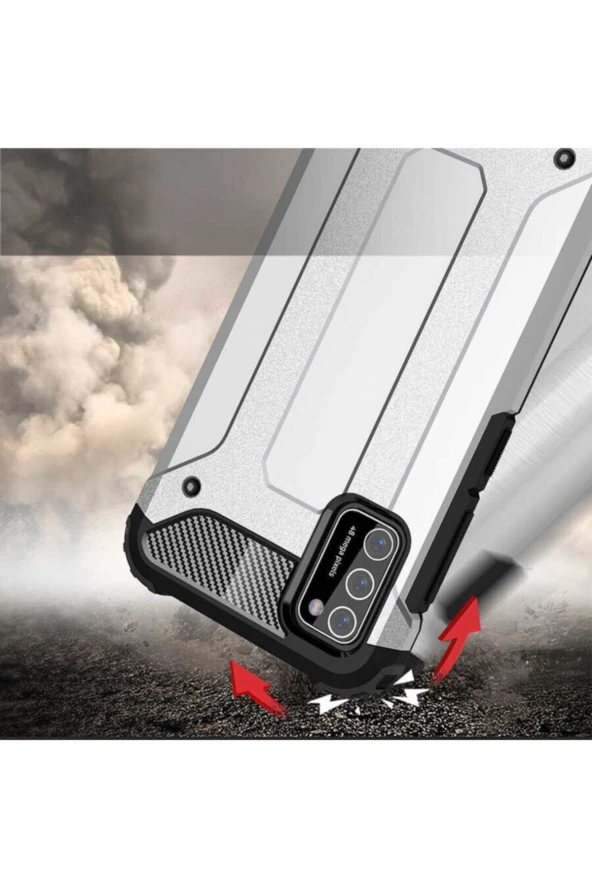 Galaxy A02s Kılıf Shockproof Slikon Zırh Gold - Resim 2