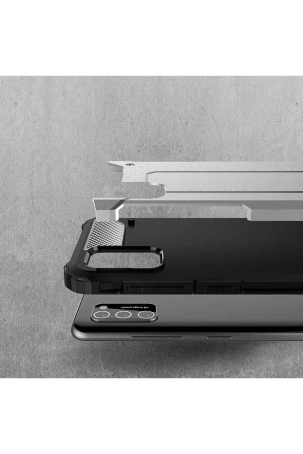 Galaxy A02s Kılıf Shockproof Slikon Zırh Gold - Resim 3