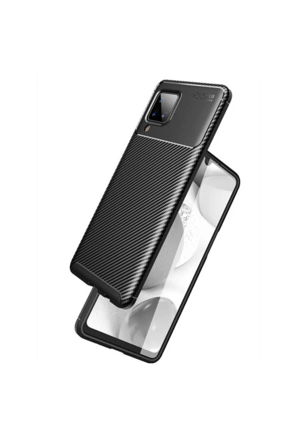 Galaxy A12 Kılıf Karbon Delüx Tpu Silikon Kahverengi - Resim 3