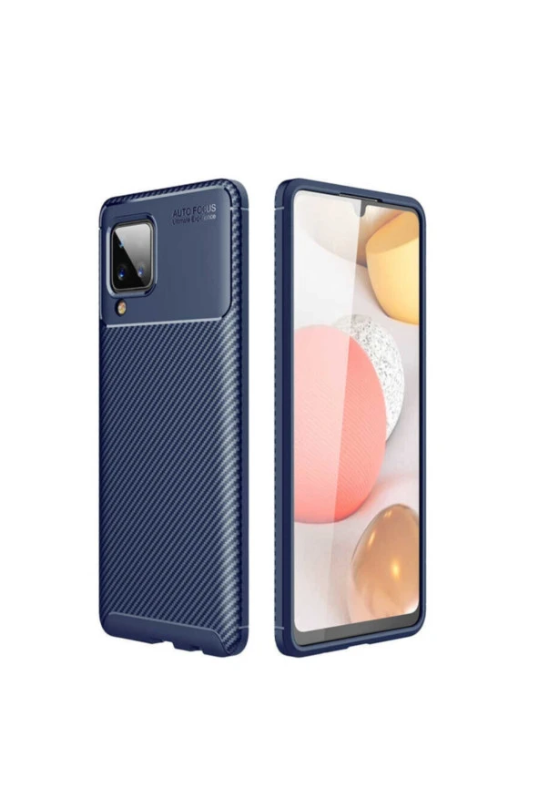 Galaxy A12 Kılıf Karbon Delüx Tpu Silikon Lacivert ürün görseli 1
