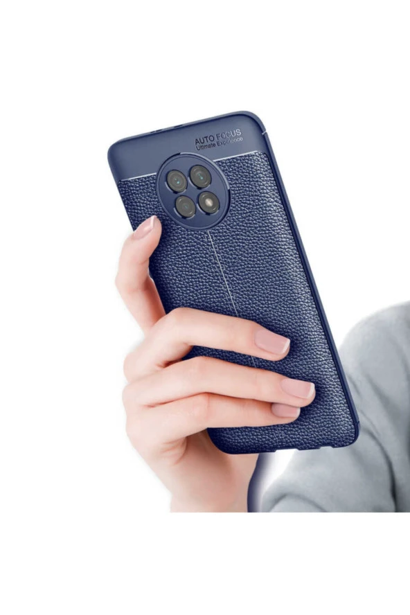 Mi 10t Lite Kılıf Niss Silikon Deri Görünümlü Siyah - Resim 2