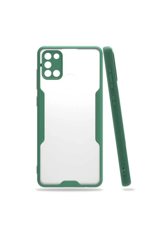 Galaxy A51 Renkli Kenar Perfe Tpu Silikon Kılıf Koyu Yeşil ürün görseli