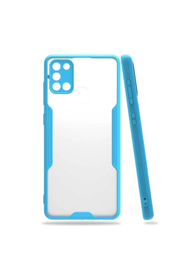Galaxy A92 Renkli Kenar Perfe Tpu Silikon Kılıf Mavi ürün görseli