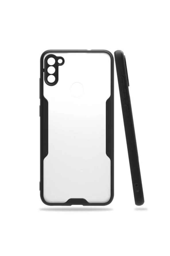 Galaxy M11 Renkli Kenar Perfe Tpu Silikon Kılıf Siyah ürün görseli