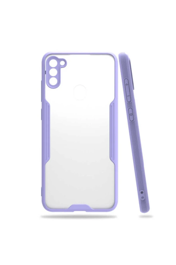 Galaxy M11 Renkli Kenar Perfe Tpu Silikon Kılıf Mor ürün görseli