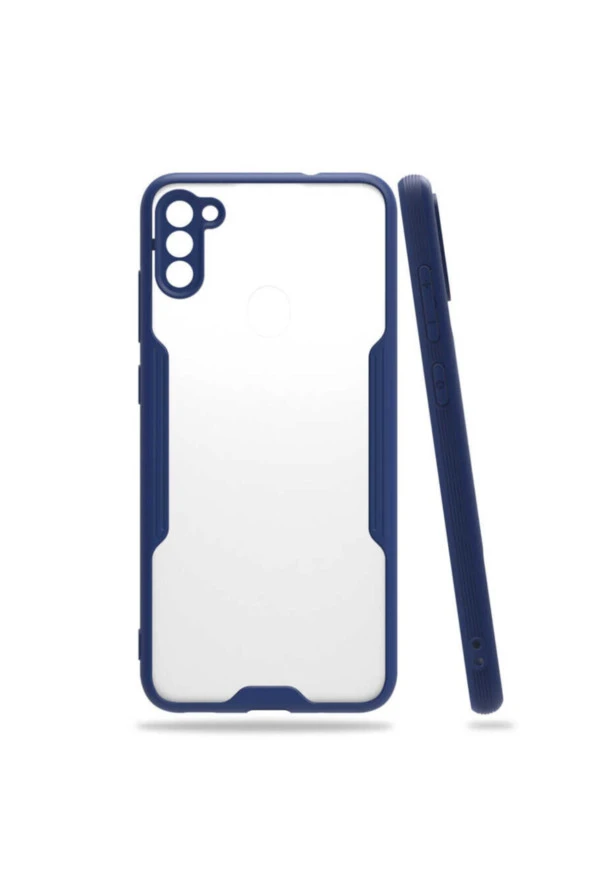 Galaxy M11 Renkli Kenar Perfe Tpu Silikon Kılıf Lacivert ürün görseli