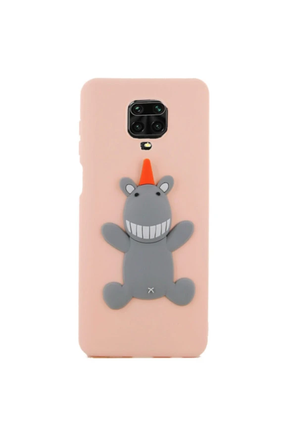Xioami Redmi 9 Pro / 9s Kılıf 3d Kabartma Fiigürlü Tpu Soft Kılıf Toz Pembe ürün görseli