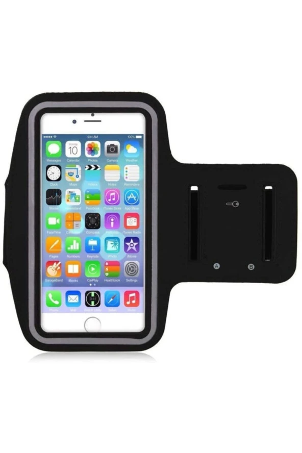 5.5 Inch Universal Cep Telefonu Kılıf Kol Bandı Neopren Kumaş Siyah