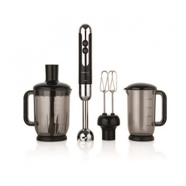 Korkmaz Mia Mega Siyah/Krom Blender Set A447-12