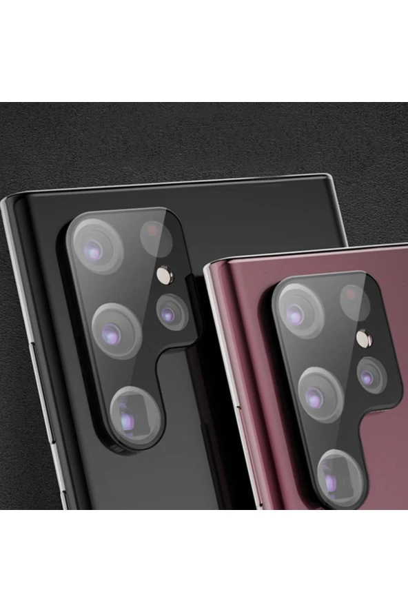 Galaxy S23 Ultra Ile Uyumlu Kamera Lens Koruma Ile Uyumlu Halcyon Tam Kaplayan Kamera Koruma Siyah - Resim 4