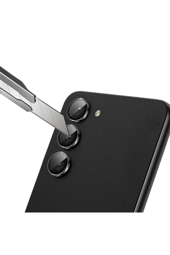Galaxy S23 Plus Ile Uyumlu Kamera Lens Koruyucu Ineffable Kamera Lens Koruma Gold - Resim 3