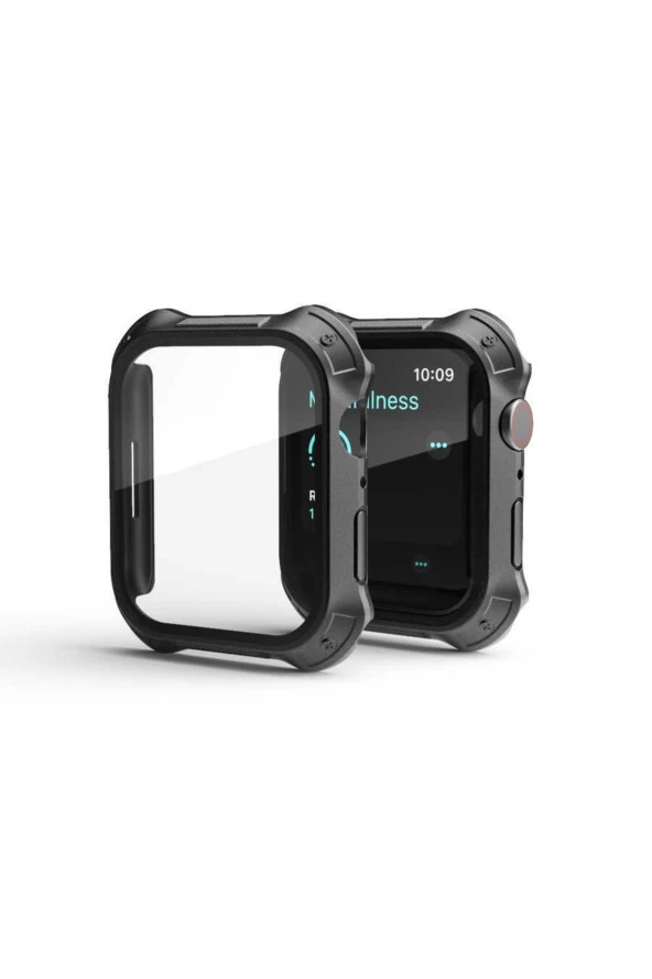 Watch 7 Ile Uyumlu 45mm Için Tank Zırh Kasa Ve Ekran Koruyucu Talisman Watch Gard Siyah - Resim 3