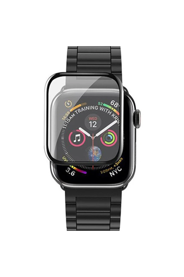 Apple Watch Series 8 Gps 45mm Ile Uyumlu Tam Kaplayan Kavisli Ekran Koruyucu 3d Lively Film Siyah - Resim 3