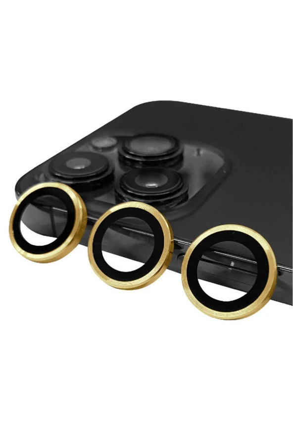 Iphone 14 Pro Max Ile Uyumlu Profesyonel Kamera Lens Koruma Camcov Gold ürün görseli