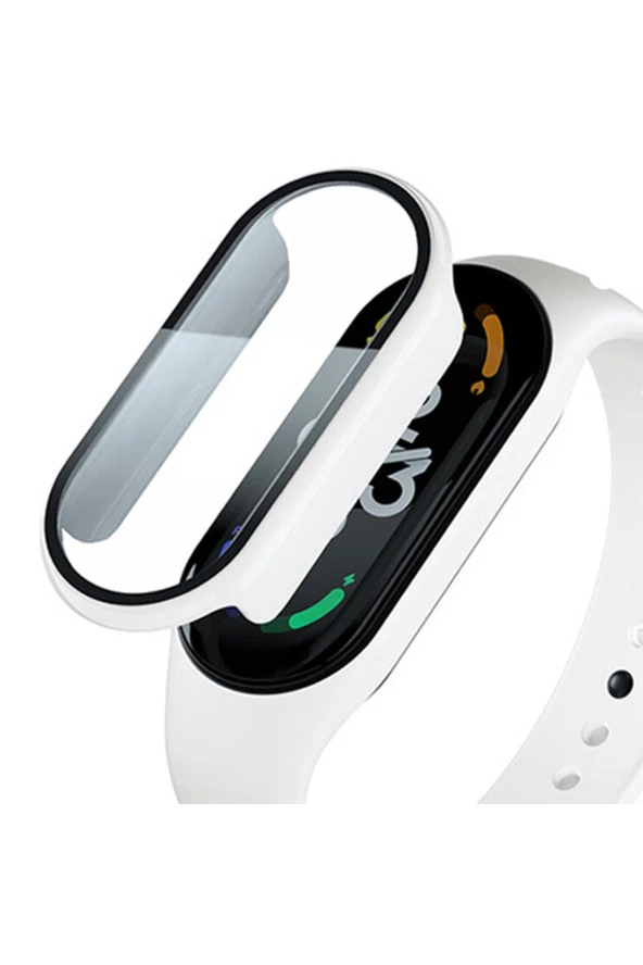 Xiaomi Mi Band 7 Ile Uyumlu Tam Kapatan Önü Kapalı Serendipity Tempered Ekran Koruma Beyaz ürün görseli