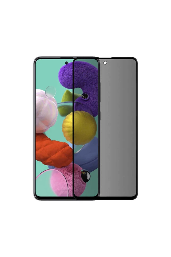 Galaxy A20 Ile Uyumlu Security 5d Gizlilik Filtreli Ekran Koruyucu Cam Ekran Koruyucu Siyah