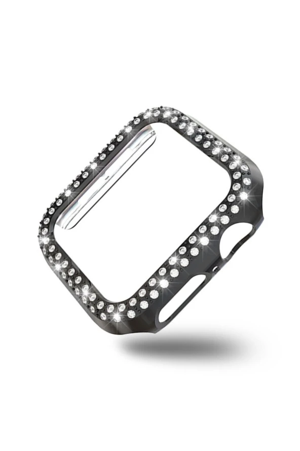 Watch 5 44mm Ile Uyumlu Sert Çerçeve Diamond Kapak Watch 5 44 Koruyucu Kılıf Siyah ürün görseli