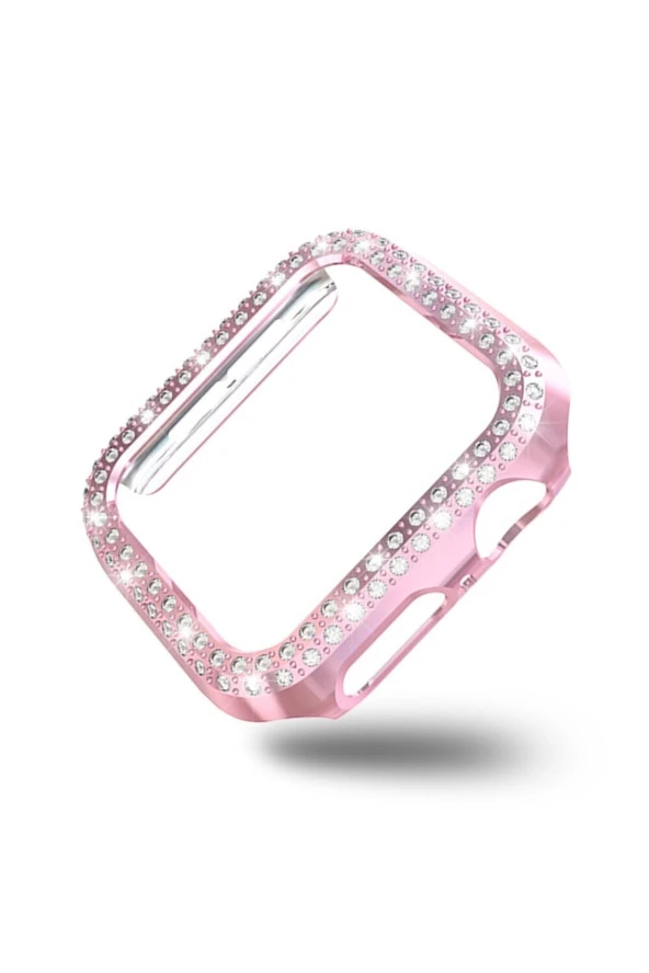Watch 7 41mm Ile Uyumlu Sert Çerçeve Diamond Kapak Watch 7 41mm Koruyucu Kılıf Pembe ürün görseli