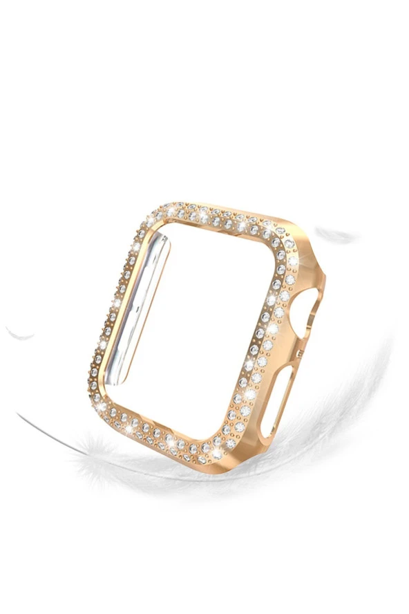 Apple Watch 6 38mm Uyumlu Sert Çerçeve Diamond Kapak - Resim 2