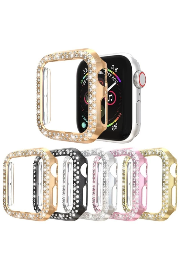 Apple Watch 3 38mm Uyumlu Sert Çerçeve Diamond Kapak - Resim 4