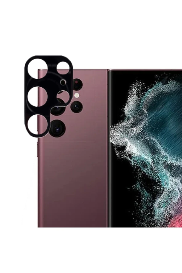 Galaxy S22 Ultra Ile Uyumlu Kamera Lens Koruyucu 3d Kavisli Cam Siyah ürün görseli