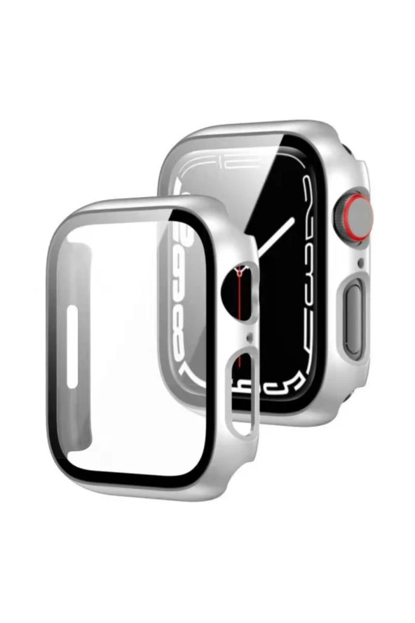 Watch 7 Uyumlu 41mm Için Tpu Çerçeveli Ekran Koruyucu Ön Çerçeve Kılıf Gümüş ürün görseli