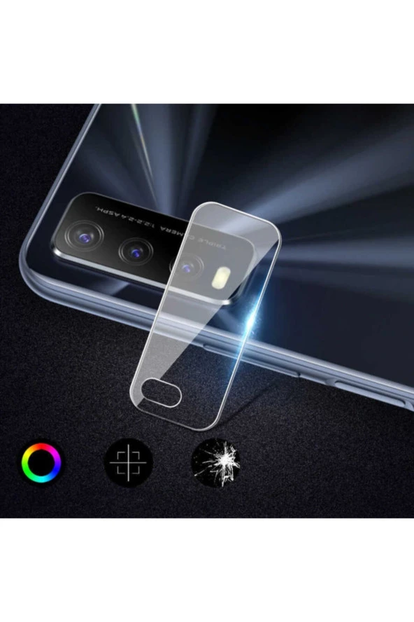 Vivo Y11s Uyumlu Temperli Lens Koruyucu Kamera Camı - Resim 3