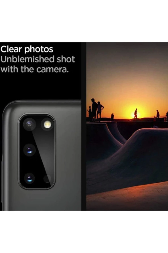 Siyah Galaxy A02s Uyumlu Kamera Lens Koruyucu - Resim 4