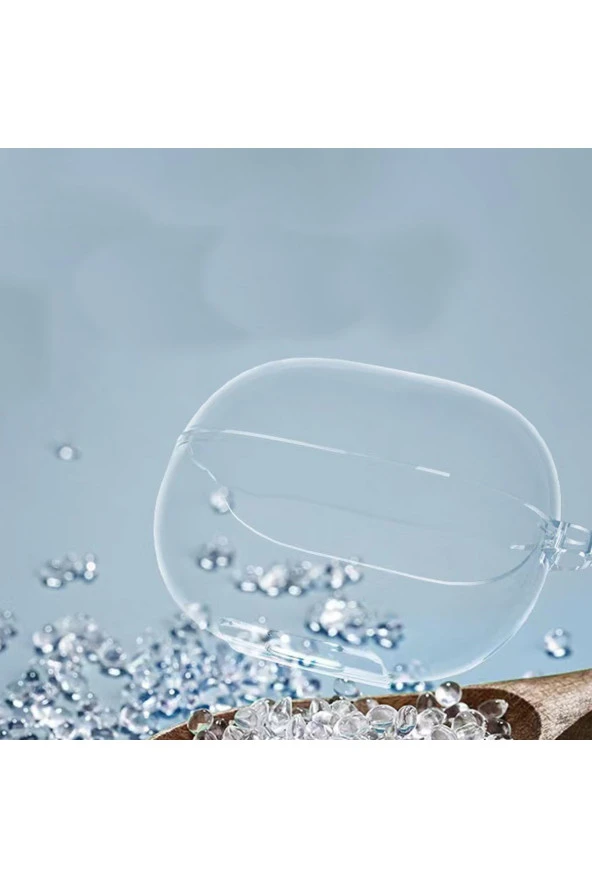 Xiaomi Redmi Buds 3 Lite Ile Uyumlu Şeffaf Silikon Kılıf Tam Koruma Kancalı Anahtarlık Silikon Kılıf - 2