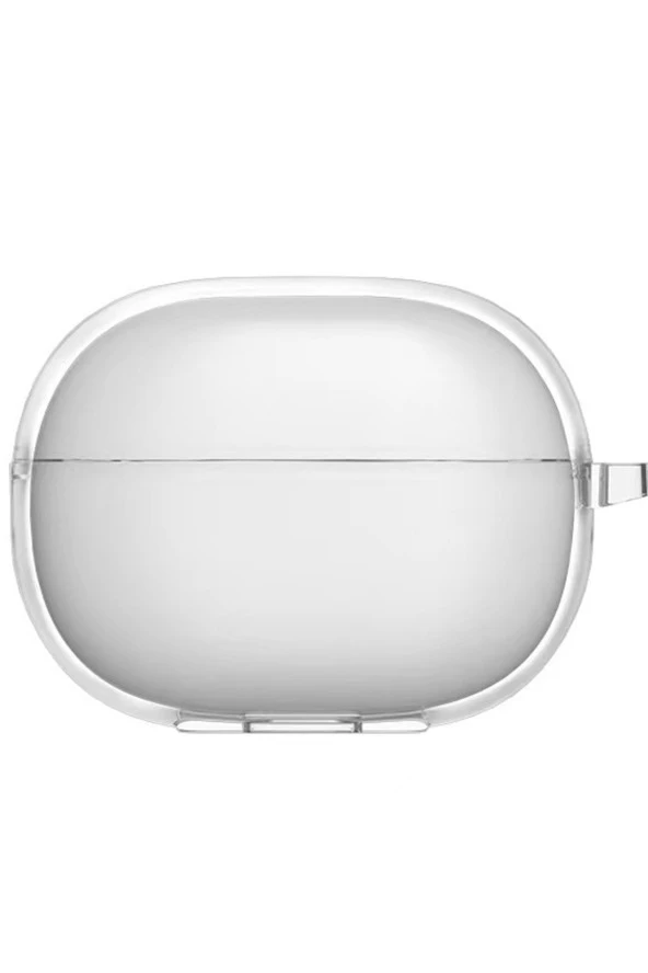 Xiaomi Redmi Buds 3 Lite Ile Uyumlu Şeffaf Silikon Kılıf Tam Koruma Kancalı Anahtarlık Silikon Kılıf