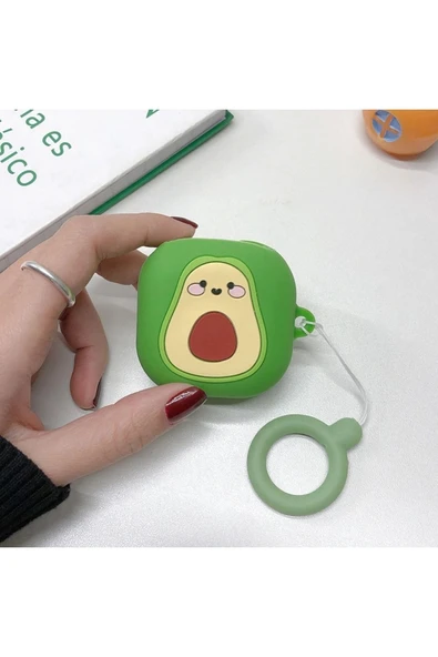 Uyumlu Galaxy Buds Pro 2 Ile Uyumlu Karakter Görünümlü Cartoon Kılıf Avakado - Resim 2