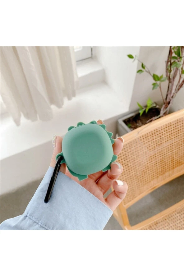 Samsung Galaxy Buds Live Ile Uyumlu Karakter Görünümlü Cartoon Kılıf Green Monster - Resim 3