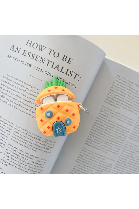 Samsung Galaxy Buds Pro 2 Ile Uyumlu Karakter Görünümlü Cartoon Kılıf Pineapple - Resim 3