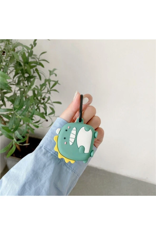 Samsung Galaxy Buds Live Ile Uyumlu Karakter Görünümlü Cartoon Kılıf Green Monster - Resim 4