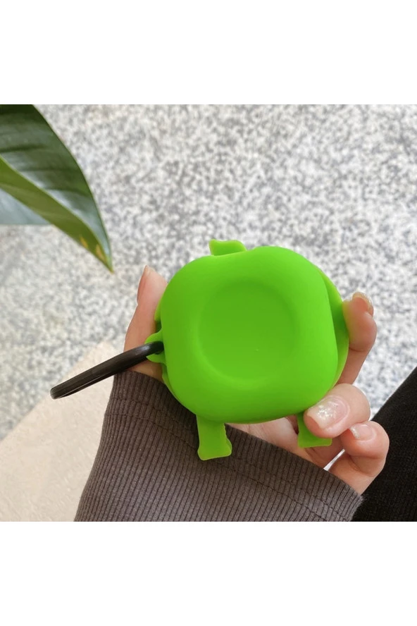 Samsung Galaxy Buds Pro 2 Ile Uyumlu Karakter Görünümlü Cartoon Kılıf Green Tomato - Resim 4