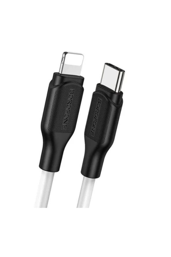 Data ve Şarj Kablo Silikon PD 20W Type-C To Lightning 1 Metre Uzunluk Output 3A BX42 - Resim 4