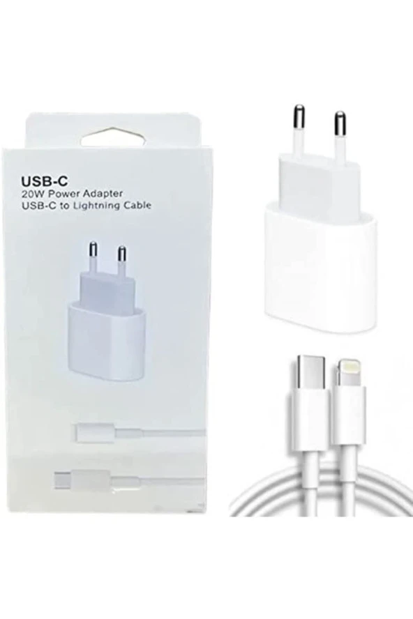 20w Adapter Usb-c To Lightning Kablo Lightning Girişli Cihazlar Için Uyumlu Şarj Seti Seyahat Şarj - Resim 2