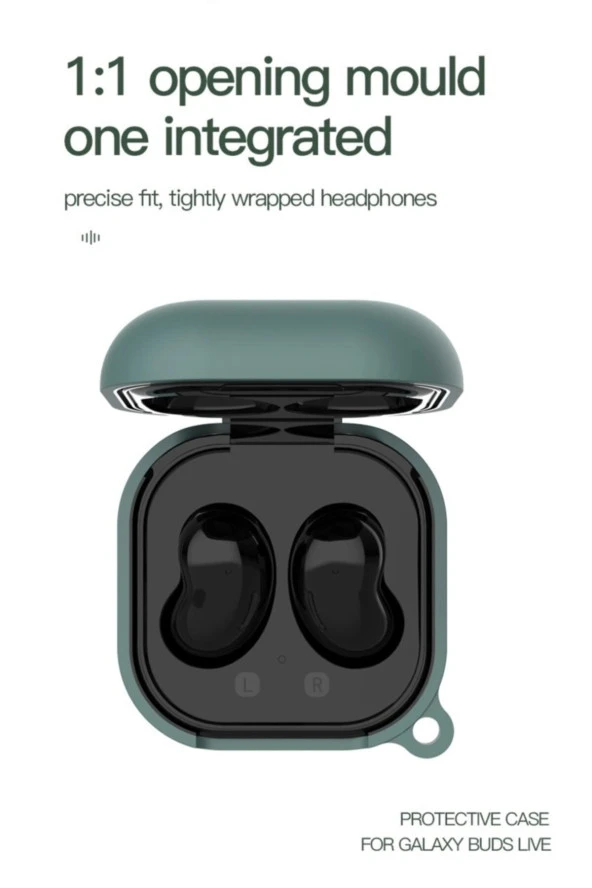 Galaxy Buds Live  Çengelli Lacivert Kılıf Smooth Matte Tpu - Resim 2