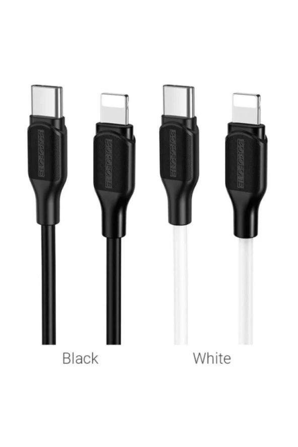 Data ve Şarj Kablo Silikon PD 20W Type-C To Lightning 1 Metre Uzunluk Output 3A BX42 ürün görseli