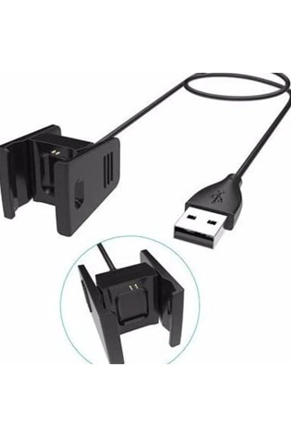 Fitbit Charge 2 Ile Uyumlu Akıllı Saat Usb Şarj Kablosu Siyah - 2