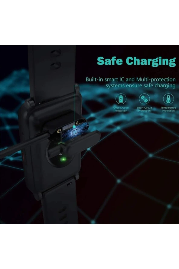 Huawei Watch Fit 2 Ile Uyumlu Akıllı Saat Için Manyetik Usb Şarj Kablosu Siyah - Resim 3