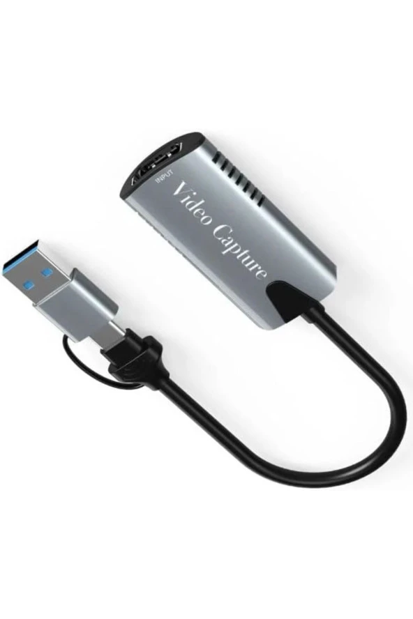 Type-c To Usb 2in1 Video Capture Yakalama Kartı HDMI to Type-C PC Bilgisayar Video Adaptör Çevirici - 4