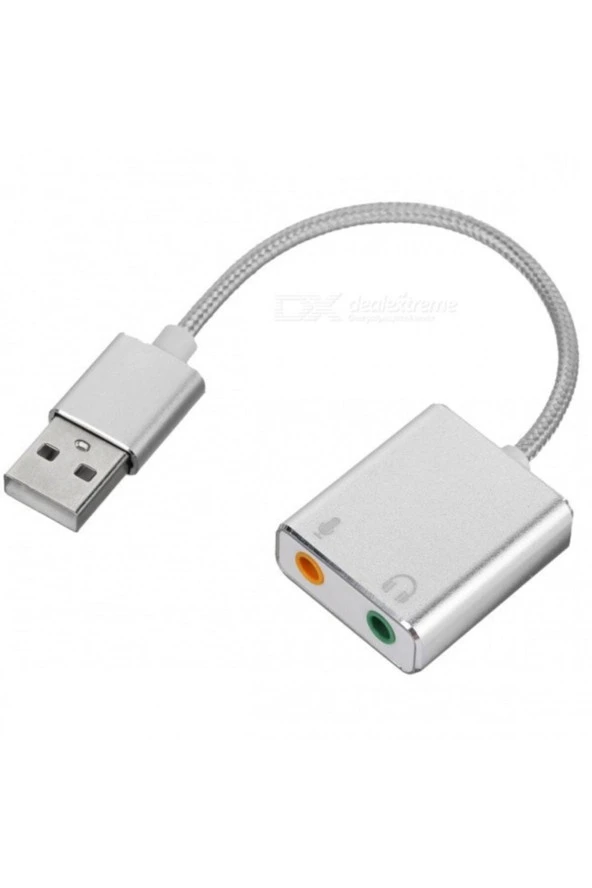 2in1 Usb Den Mikrofon Ve Kulaklık Çevirici 7.1 Dönüştürücü