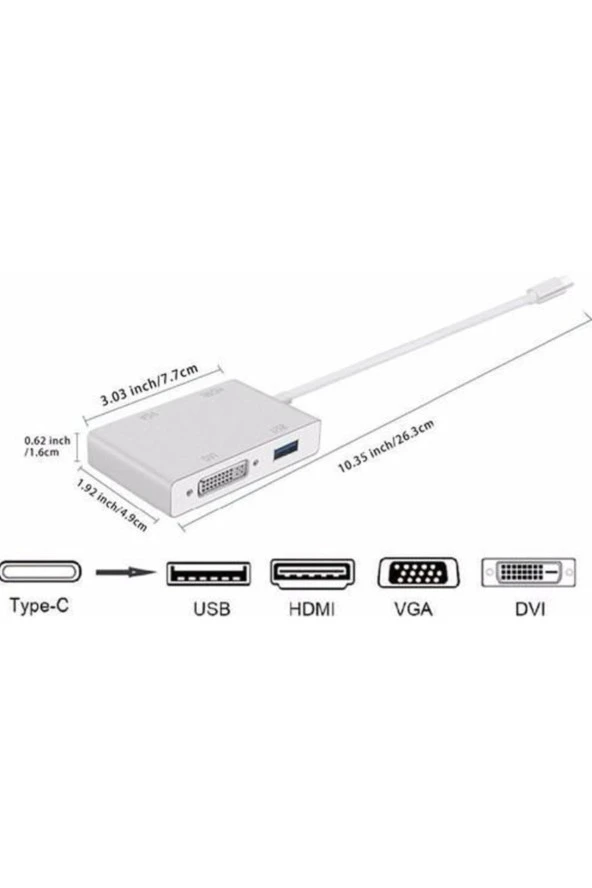 Usb Çevirici Hub 4in1 Adaptör - Resim 2