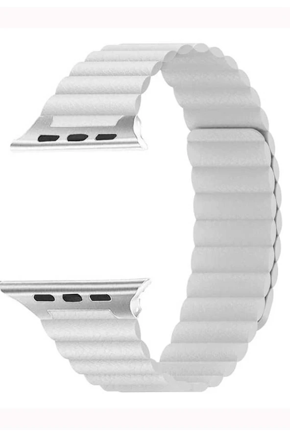 Apple Watch Kayış 44 Mm Deri Beyaz