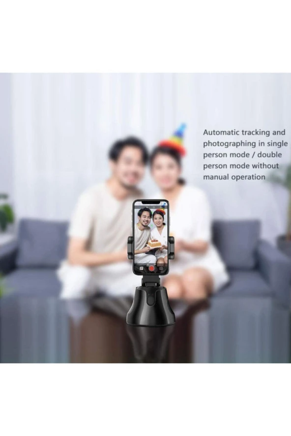 Otomatik Akıllı Çekim Selfie 360 Rotasyon Otomatik Akıllı Takip Vlog Kamera Telefon Tutucu - 4