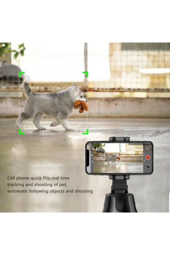 Otomatik Akıllı Çekim Selfie 360 Rotasyon Otomatik Akıllı Takip Vlog Kamera Telefon Tutucu - 2