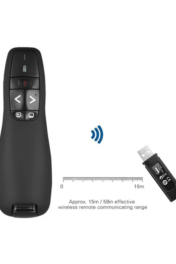 Kablosuz Lazer Sunum Kumandası Usb Alıcılı 2,4 Ghz Powerpoint Sunumu Kırmızı Işık Uzaktan Kumanda - 3