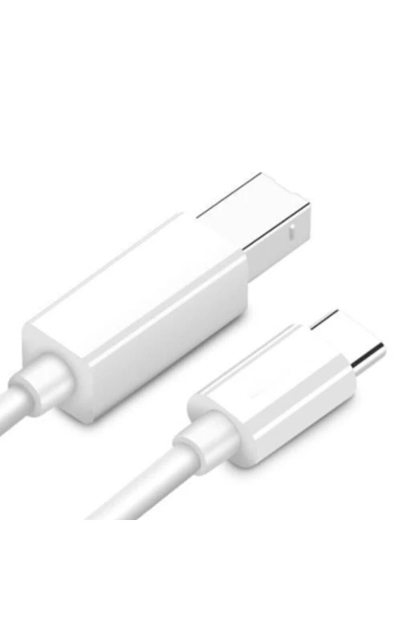 Type-c Usb B Printer Kablosu 2 Metre Beyaz Type-c Yazıcı Kablosu - 4