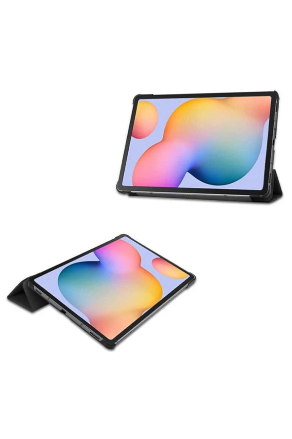 Galaxy Tab S8 Plus X800 12.4 Inç Ile Uyumlu Kılıf Stand Olabilen Katlanabilir Smart Cover Siyah - Resim 4